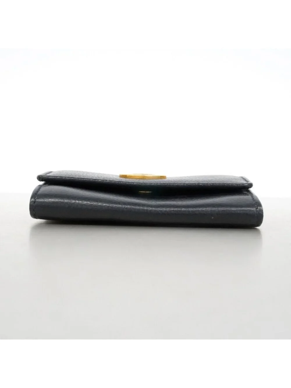 Celine Coin Purse Leather Black Gold